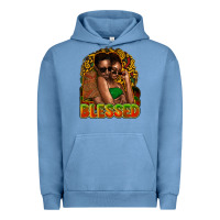 Pigment Pebble Blue black couple blessed Urban Hoodie - NancyCooperArtShop