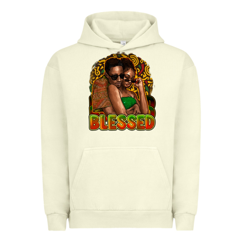 Black Couple Blessed Urban Hoodie by NancyCooperArtShop | Teevron