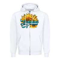 White sunshine Zipper Hoodie - HRA Design Shop