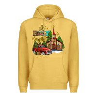 Antique Gold the church  holy night western truck Premium Hoodie - AdoDesignShop