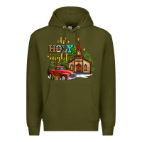 Army Green the church  holy night western truck Premium Hoodie - AdoDesignShop