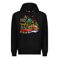Black the church  holy night western truck Premium Hoodie - AdoDesignShop
