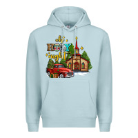 Blue Mist the church  holy night western truck Premium Hoodie - AdoDesignShop