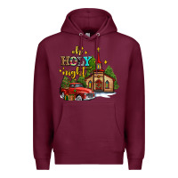 Burgundy the church  holy night western truck Premium Hoodie - AdoDesignShop
