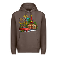 Coffee the church  holy night western truck Premium Hoodie - AdoDesignShop
