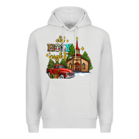 Dove Grey the church  holy night western truck Premium Hoodie - AdoDesignShop