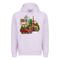 Lilac the church  holy night western truck Premium Hoodie - AdoDesignShop