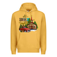 Mustard the church  holy night western truck Premium Hoodie - AdoDesignShop