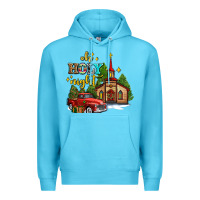 Ocean Blue the church  holy night western truck Premium Hoodie - AdoDesignShop