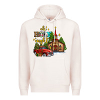 Pale Pink the church  holy night western truck Premium Hoodie - AdoDesignShop