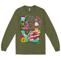 Army Green love summer nurse Long Sleeve Tee - texasbilliewilder