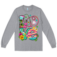 Heather Grey love summer nurse Long Sleeve Tee - texasbilliewilder