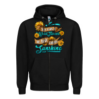 Black she was a wild flower in love with the sunshine Zipper Hoodie - HRA Design Shop