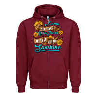 Burgundy she was a wild flower in love with the sunshine Zipper Hoodie - HRA Design Shop