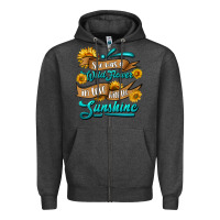 Charcoal Heather she was a wild flower in love with the sunshine Zipper Hoodie - HRA Design Shop