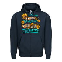 Navy she was a wild flower in love with the sunshine Zipper Hoodie - HRA Design Shop