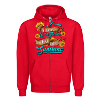 Red she was a wild flower in love with the sunshine Zipper Hoodie - HRA Design Shop