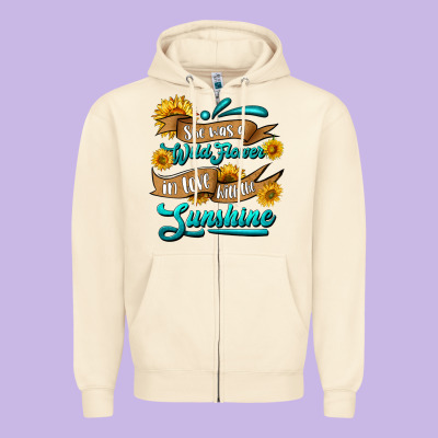 She Was A Wild Flower In Love With The Sunshine Zipper Hoodie Designed By Hra Design Shop