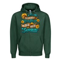 Sports Green she was a wild flower in love with the sunshine Zipper Hoodie - HRA Design Shop