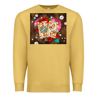 Antique Gold playing cards and pearls Premium Sweatshirt - AdoDesignShop