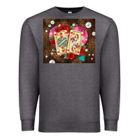 Charcoal Heather playing cards and pearls Premium Sweatshirt - AdoDesignShop