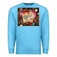 Ocean Blue playing cards and pearls Premium Sweatshirt - AdoDesignShop