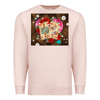 Pale Pink playing cards and pearls Premium Sweatshirt - AdoDesignShop