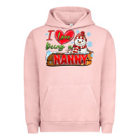 Pigment Salmon i love being a nanny Urban Hoodie - MaliasSmallBusiness