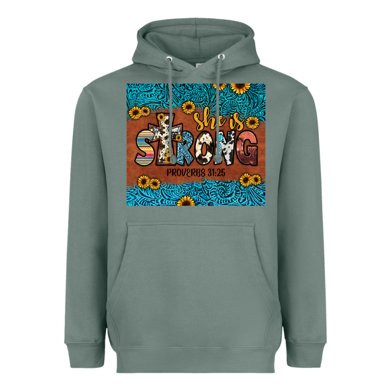 She Is Strong Heavyweight Hoodie by JahusDesignShop | Teevron