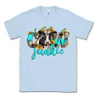 Dusty Blue cow junkie Classic Tee - Zillion Design Studio