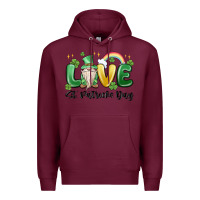 Burgundy love st. patricks day gnome Premium Hoodie - MaliasSmallBusiness
