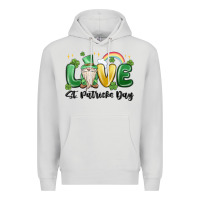Dove Grey love st. patricks day gnome Premium Hoodie - MaliasSmallBusiness