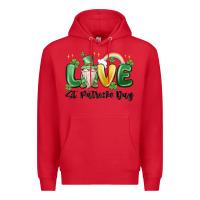 Red love st. patricks day gnome Premium Hoodie - MaliasSmallBusiness