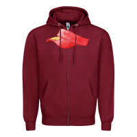 Burgundy red softball visor fa element Zipper Hoodie - FaDigitalArtStudio