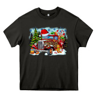 Asphalt Christmas truck Heavy Core Tee - CowhideDigitalArt