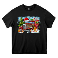 Black Christmas truck Heavy Core Tee - CowhideDigitalArt