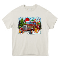 Cream Christmas truck Heavy Core Tee - CowhideDigitalArt