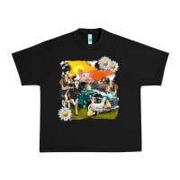 Black cowhide farm truck with farm animals Urban Heavy Tee - texasbilliewilder