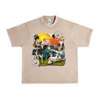 French Oak cowhide farm truck with farm animals Urban Heavy Tee - texasbilliewilder