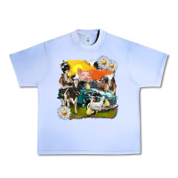 Grape Ice cowhide farm truck with farm animals Urban Heavy Tee - texasbilliewilder