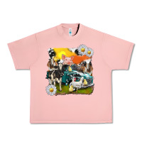 Salmon cowhide farm truck with farm animals Urban Heavy Tee - texasbilliewilder