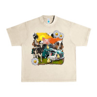 Sandshell cowhide farm truck with farm animals Urban Heavy Tee - texasbilliewilder