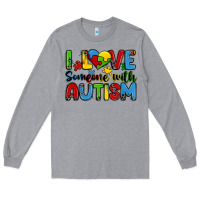Heather Grey i love someone with autism Long Sleeve Tee - Zillion Design Studio