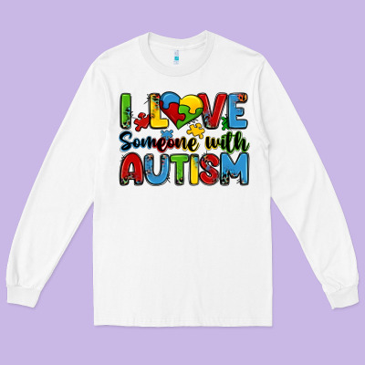 I Love Someone With Autism Long Sleeve Tee Designed By Zillion Design Studio