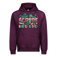 Mauve Wine coffee scrubs and rubber gloves Urban Hoodie - MaliasSmallBusiness
