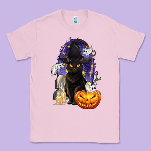 Halloween Cat And Pumpkin Classic Tee Designed By Texasbilliewilder