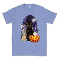 Colony Blue Halloween Cat and Pumpkin Classic Tee - texasbilliewilder