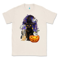 Natural Halloween Cat and Pumpkin Classic Tee - texasbilliewilder