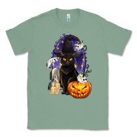 Sage Halloween Cat and Pumpkin Classic Tee - texasbilliewilder