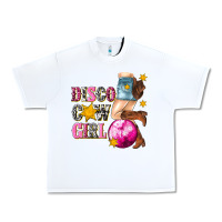 White disco cowgirl Urban Heavy Tee - texasbilliewilder
